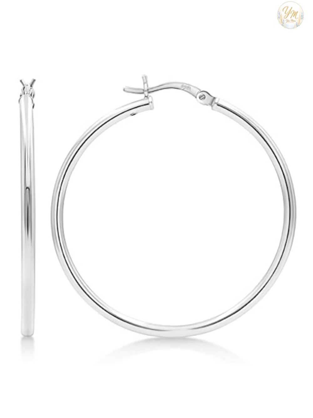 925 Sterling Silver Hoop Earrings for Women, 10mm to 50mm